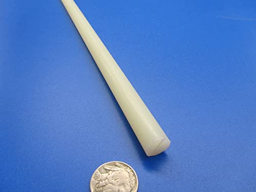 Natural Nylon Extruded Round Rod .500" (1/2") x 5 Ft Length 4 pcs 20 Ft