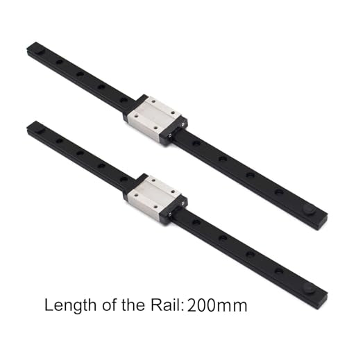 MGN12H 200mm Premium Linear Rail Guide 2pcs MGN12 Linear Slide 8mm for 3D Printer and CNC Machine Upgrade (2pcs/Pack) - color: Black MGN12H 2 Rail + 2 Carriage block, size: 200mm