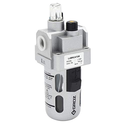 Groz 60256 Lubricator with Polycarbonate Bowl & Guard. Intermediate - 1/4" NPT