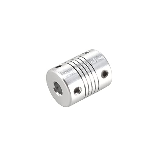 uxcell 6.35mm to 8mm Aluminum Alloy Shaft Coupling L25xD19 Silver 5pcs
