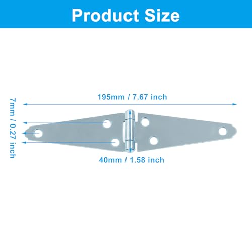 Hordion 2Pcs Strap Hinge Shed Door Hinges, 4 Inch Heavy Duty Gate Hinges - size: 4 Inch, 2Pcs