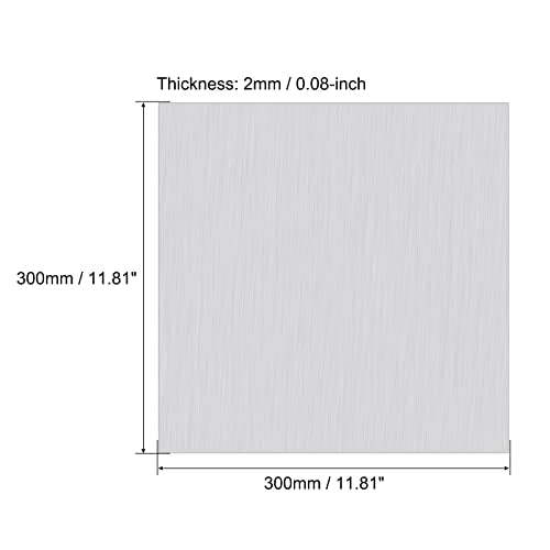 uxcell 6061 Aluminum Sheet, 300mm x 300mm Rectangle Aluminum Plate 2mm Thick Flat Metal Stock with Protective Film - size: 300mmx300mmx2mm