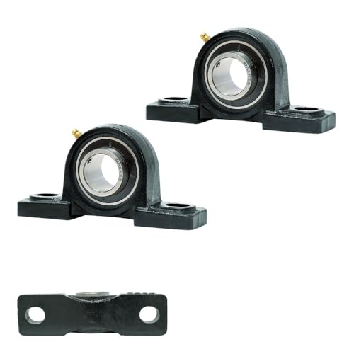 MAPLE ACE UCP206-19 Pillow Block Bearing 1-3/16" Bore, 2-Bolt, Self-Aligning, Solid Base, Heavy Duty (Qty 2)