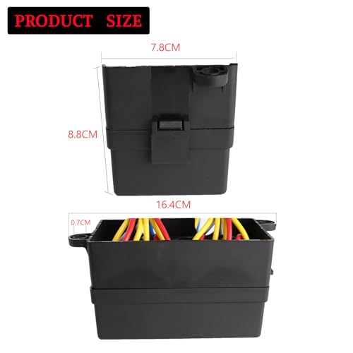 12-Slot Relay Fuse Box, 12V 40A Automotive Distribution Block with 4 High-Power Relay Outputs and 8 Standard Fused Circuits, Reinforced Power Hub for Truck, RV, Marine and Off-Road (RY04F12) - size: RY04F12