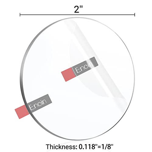 Enoin 16 Pack 2 Inch Round Clear Acrylic Sheets Plexiglass Sheet 1/8 Inch Thick, Disc Circle Platic Sheet 0.118'', Transparent Board Panel for Glass, DIY Project, Paintings, Art Craft - size: 2" Diameter, 1/8 inch Thick