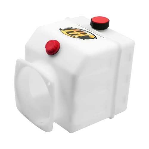 4 Quart Poly Power Unit Reservoir for Hydraulic Systems, Polyethylene Flat Bottom Utility Fluid Tank for Dump Trucks Trailers RVs Boats - size: 4 Quart