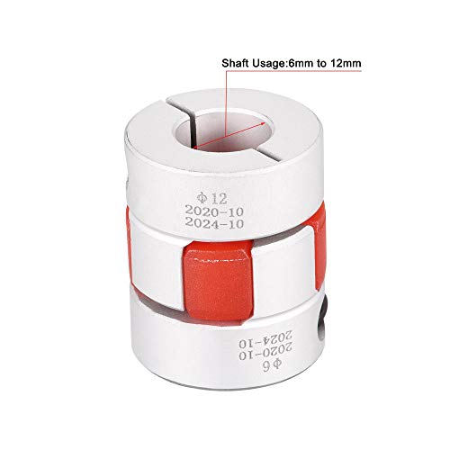 uxcell 6mm to 12mm Bore L31xD25 Flexible Coupling Jaw Coupler Shaft Joint for Servo Motor