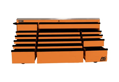 Homak 72” Roller Cabinet w/Stainless Steel Top RS Pro Workstation (Competition Orange) - color: Competition Orange
