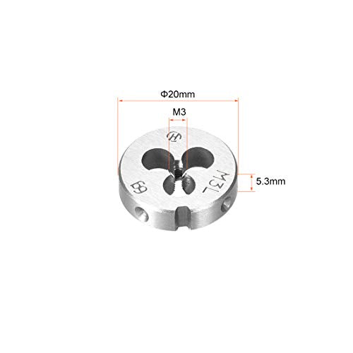 uxcell M3x0.5 Metric Round Die Machine Thread Left Hand Threading Die