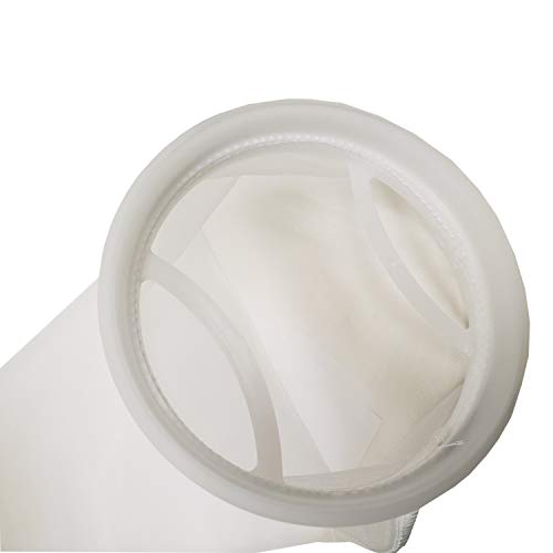 (25 Pack) Bagfilters.com 37 Micron Nylon Monofilament Mesh Filter Bags, Industry Size #2 (7-1/16 x 32), Mesh Size 400 with Polypropylene Ring