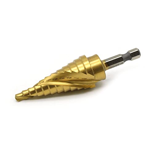 TEMO M35 Cobalt Titanium Spiral Step Drill Unibit Bit 3/16-7/8" 12 Size - size: 3/16" - 7/8" Titanium, style: Spiral
