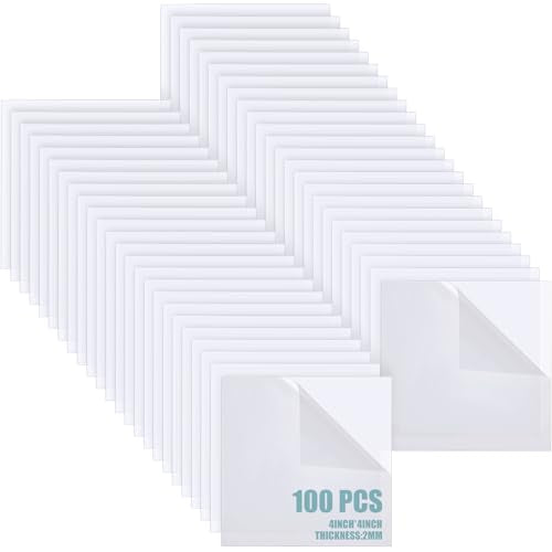 Pangda 100 Pcs 3.94x3.94'' Clear Acrylic Sheets Square Board, 0.08'' Thick - size: 0.08'' Thick