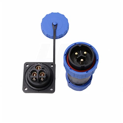 TY28 3 Pin 45A Connector Watertight Dust Proof Cap Male Female Cable Plug Socket Screw-Crimp Solder-Free Quick-Disconnect for Marine Power Device - color: Screw Mount, size: 3 Pin 45Amp