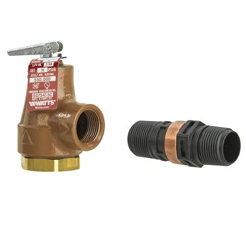 Watts 374A Boiler Pressure Relief Valve 3/4 In 30 psi Flood Sensor