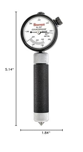 Starrett Dial Indicator Countersink Gage, .020-.170" Range - size: .020 -.170"