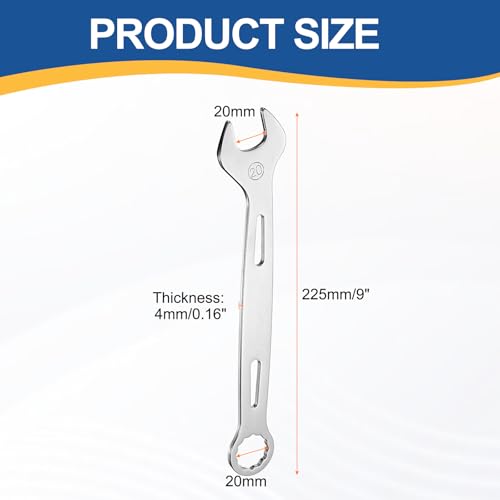 HARFINGTON 2Pcs Combination Wrench 20mm Metric 12-Point Box and Open End - size: 20mm