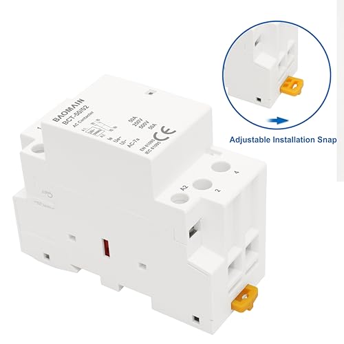 BAOMAIN 24V AC 2-Pole 50A Modular Contactor, 2NC, DIN Rail Mount