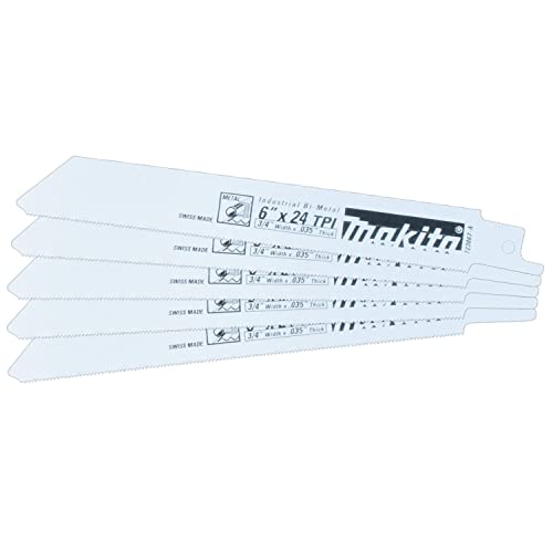 Makita 723067-A-5 6-Inch 24-TPI Metal Cutting Reciprocating Saw Blade (5-Pack) - size: 5-Pack