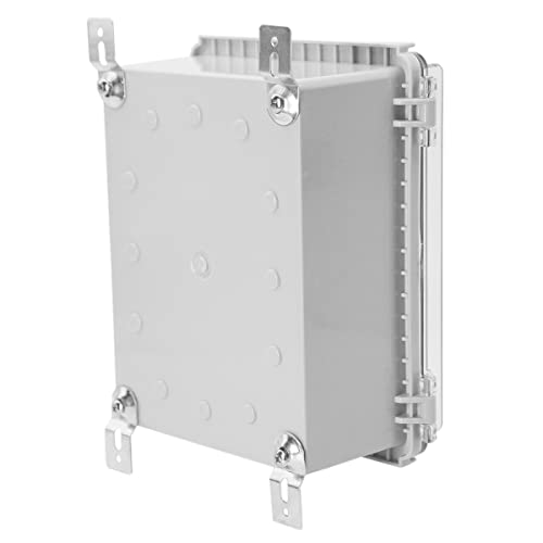 Zulkit Junction Box IP67 Waterproof Electrical Box Hinged Clear Cover Stainless Steel Latch Plastic Enclosure for Project w Mounting Plate Wall Bracket and 2 Cable Gland 8.7"x6.7"x4.3"/220x170x110mm - color: Clear Cover, size: 8.7"x6.7"x4.3"