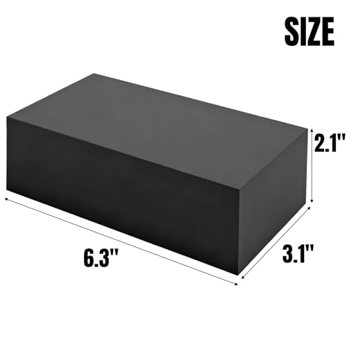 Hiceeden 4 Pcs 2 Inch Thick HDPE Blocks, 3" x 6" Solid Plastic Sheet High Density Polyethylene Board, Hard Plastic Thick Sheet for DIY Projects, Machining, Home Improvement, Black