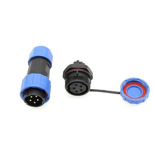 TY20 5 Pin 10A Waterproof Bulkhead Connector Screw Terminal Male Female Wire Plug Receptacle for Outdoor Electrical Device, 14awg 6-12mm OD - color: Panel Mount, size: 5 Pin 10A
