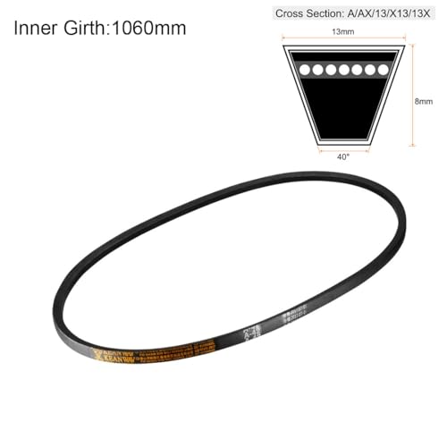 uxcell A42 Drive V-Belts 42" Inner Length 13mm Width 8mm Thick JIS Standard A-Section Rubber Drive Industrial Transmission Belt - size: 42"