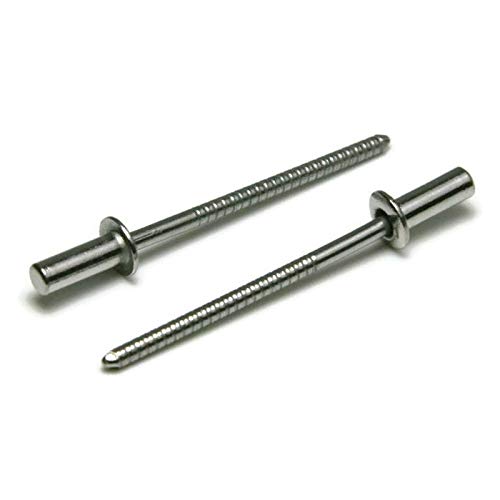 Closed End Sealed Pop Rivets 1/8#4CE Stainless Steel Blind Rivets 4-4, 1/8" x 1/4" Grip (0.188-0.250) QTY 100 - size: 4-4, 1/8" x 1/4" Grip (0.188 - 0.250)
