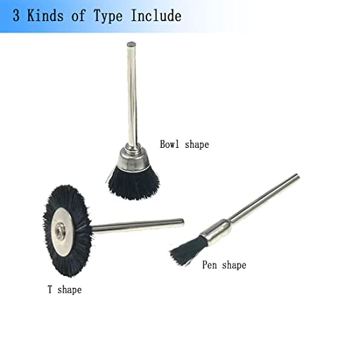15 Pcs 1/8 Inch Shank Assorted Shape Nylon Brush Wheels - style: 15 Pcs Black