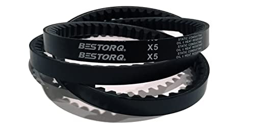 BESTORQ 3VX235 Rubber V-Belt, Raw Edge/Cogged, Black, 23.5" Length x 0.38" Width x 0.32" Height, Pack of 3 - size: Pack of 3, style: 3VX235