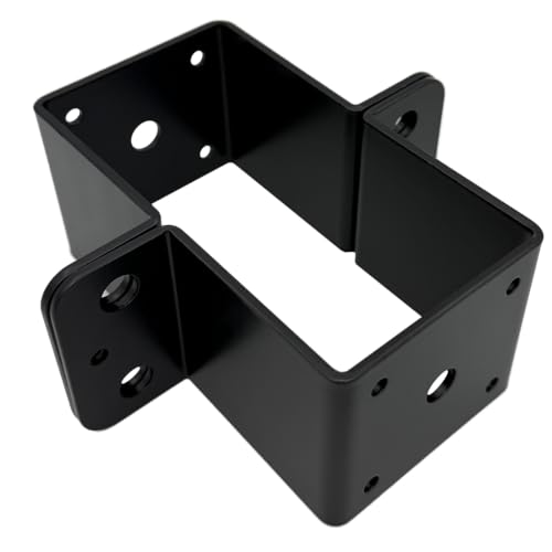 4 PCS Fit Heavy Duty Trailer Stake Pocket Brackets, for Wood Lumber Uprights or Steel Stake Posts Holes for Mounting Flat Beds and Trucks, Black (Fit 3x3 Lumber) - size: Fit 3x3 Lumber