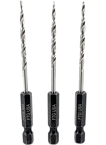 FTG USA 3Pc #4 (7/64") Replacement Countersink Drill Bit Set Tapered Bits - size: #4 (7/64"), style: 3 Bits w/o cutter
