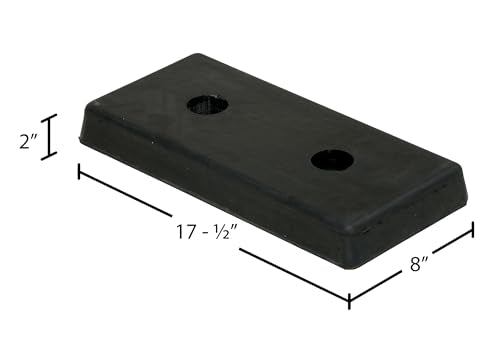 Vestil B-818 Rubber Rectangle Molded Bumper 17-1/2 In. x 8 In. x 2 In. Black - size: 8 inches width