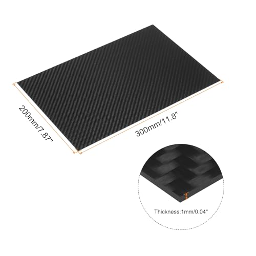 MECCANIXITY 1 Pcs Carbon Fiber Sheet 200x300x1mm Matte Surface Pultruded Flat Carbon Fiber Board Plate Twill Weave Panel Sheet for Kites RC Airplane - size: 200x300x1mm, style: Matte