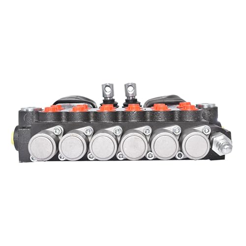 Hydraulic Backhoe Directional Control Valve 4 Joysticks 6 Spool 11 Gallons Per Minute for Small Tractors Tractor Loaders Etcetera