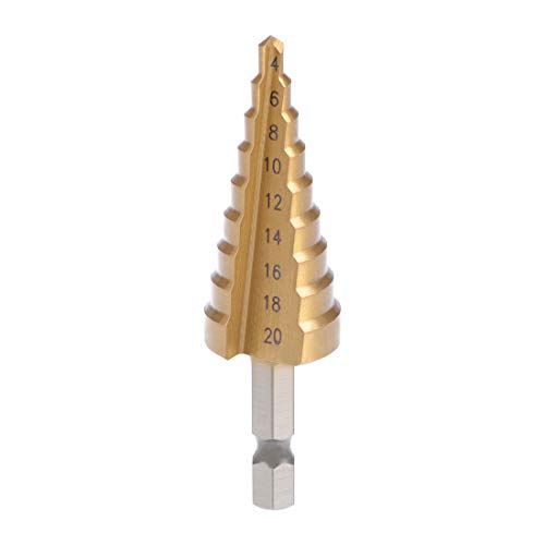 uxcell Step Drill Bit HSS 4mm to 20mm 9 Sizes Straight Flutes Hex Shank