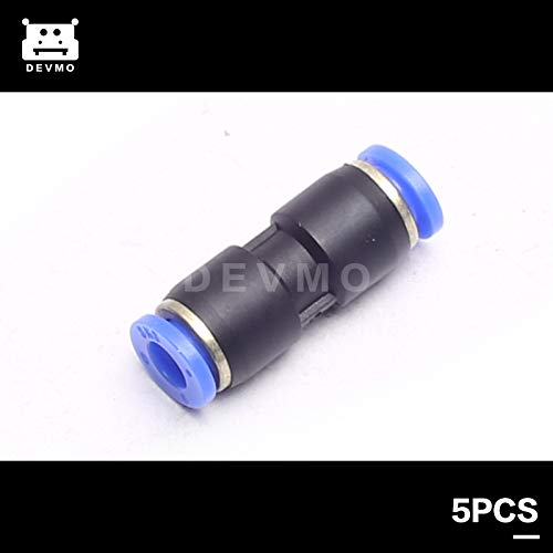 DEVMO 5PCS 6mm To 6mm Tube Air Pneumatic Push In Straight Gas Fittings Plastic Quick Connectors Fitting - size: 6mm To 6mm Tube