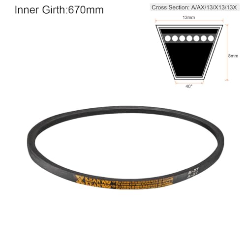 uxcell A27 Drive V-Belts 27" Inner Length 13mm Width 8mm Thick JIS Standard A-Section Rubber Drive Transmission Belt - size: 27"