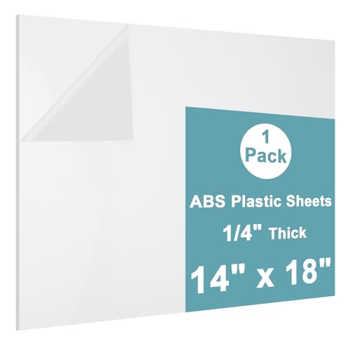 White ABS Plastic Sheet 16" x 20" x 1/4" Thick White Rigid Thermoplastic Sheet (Upgrade Surface) 6MM Flexible High Tensile Large ABS Moldable Plastic Panel for Crafts, DIY, Signs - color: White, size: 16" x 20" x 1/4"