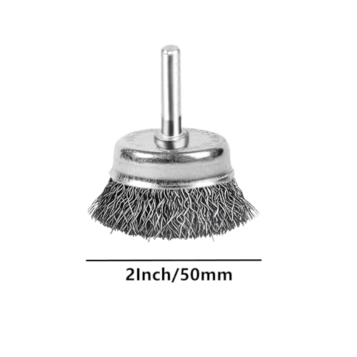 2 Inch Wire Cup Brush Set for Drill - 1/4 Inch Round Shank Abrasive Wire Cup Brush - Stainless Steel Crimped Carbon Steel Brush for Rust,Cleaning,Deburring,Removing Paint - style: 4pcs