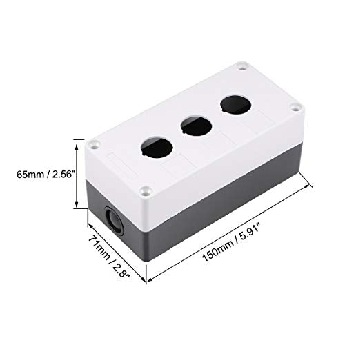 uxcell Push Button Switch Control Station Box 22mm 3 Holes Black and Light Gray