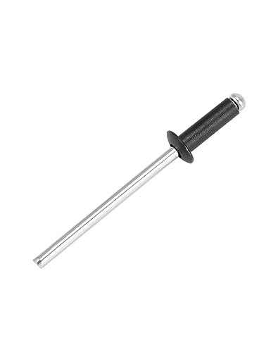 QWORK Aluminum Blind Rivets, 500 Pcs 1/8" x 3/8" Black Rivets, Large Flang Rivets