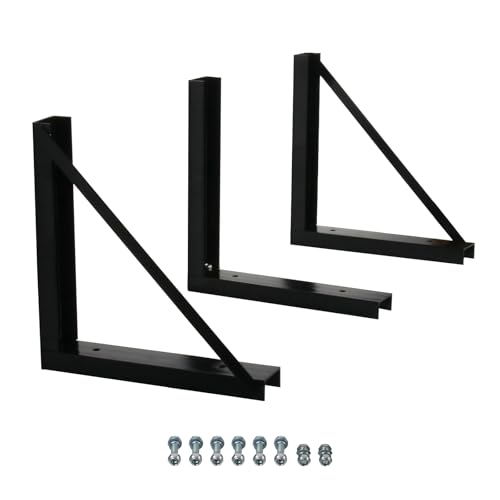 3 PCS 18 x 18 Inch Black Welded Structural Steel Mounting Brackets - size: 18"x18" Welded-3PCS