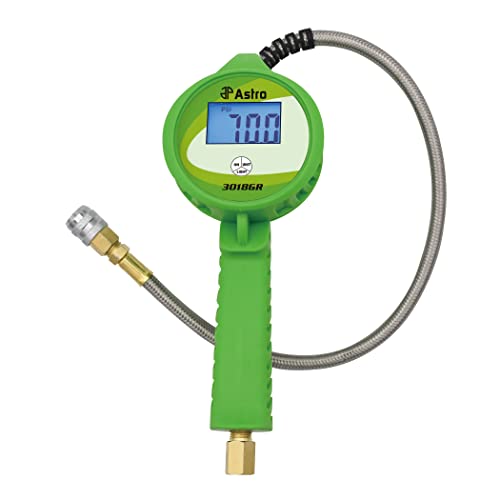Astro Tools 3018GR Digital Tire Inflator w/Stainless Steel Hose & Push-Lock Coupler Chuck - Green