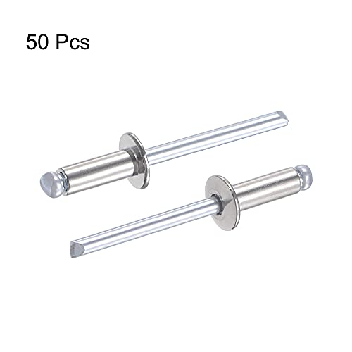 uxcell Blind Rivets 304 Stainless Steel 5mm Diameter 13mm Grip Length Silver 50pcs - size: 5mm x 13mm