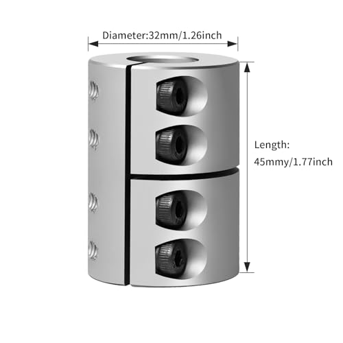 2 Piece 10mm to 10mm Shaft Coupling, Aluminum Rigid Clamping Couplings D32 L45, Shaft Coupler for Stepper Motor Servo Motor CNC Machine 3D Printer DIY Encoder - size: 10mm to 10mm