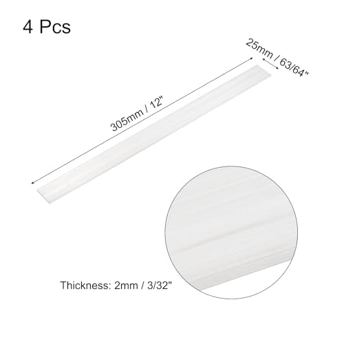 MECCANIXITY 4 Pcs Square Aluminum Flat Bar, 1/16" (2mm) Thick x 1" (25mm) Width x 12" (305mm) Long 6061 Aluminum Flat Plate Solid New Mill Stock Silver for Industrial Building - size: 1/16"(2mm)x1"(25mm)x12"(305mm)