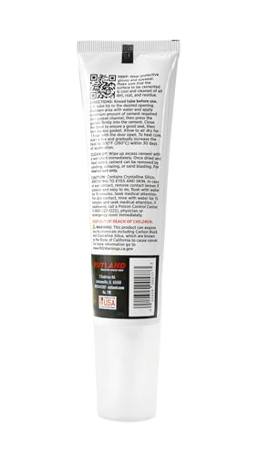 Rutland EZ Spread Stove Gasket Cement, High Temp 2000F Fiberglass Gasket Adhesive, USA-Made Wood Stove Repair Sealant for Fireplace, Wood & Pellet Stove Door Gaskets, Black, 2.3 oz