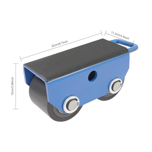 Fixed Machinery Skate for Moving Industrial Equipment, Heavy Duty 5512lbs Capacity Machine Skates-Thicken Carbon Steel Construction, 2 PU Rollers & Anti-Slip Rubber Mat Machinery Mover