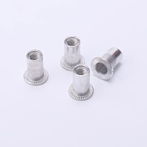 M4 4 mm Flat Head Aluminum Rivet Nut Blind Insert Nut Pack of 100 - size: M4