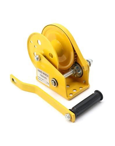 QWORK Manual Crank Winch 1200lbs Load – Two‑Way Lock Gear for Boat Trailer, ATV & Utility Pulling, 2 Pack - size: 2 Pcs